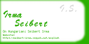 irma seibert business card